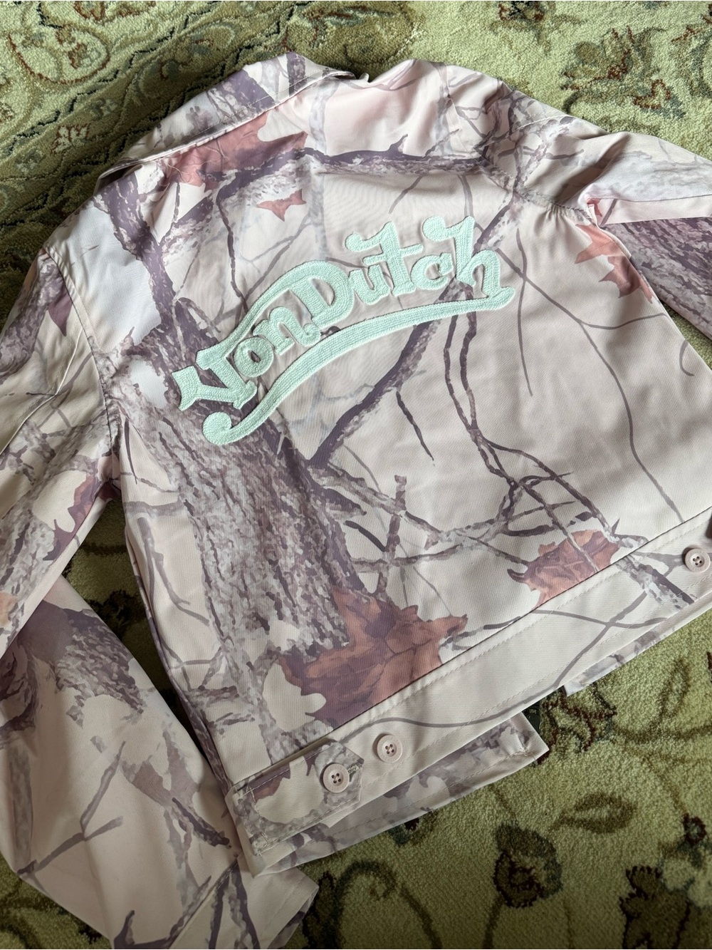 NWOT Von Dutch Pink Camo Woman's Canvas Moto Jacket